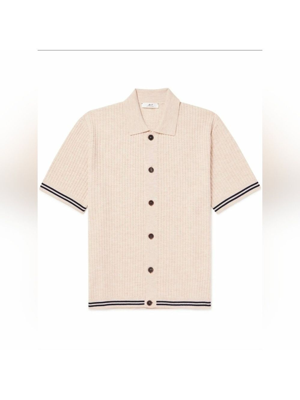 Mr P. - Striped Ribbed Merino Wool Shirt